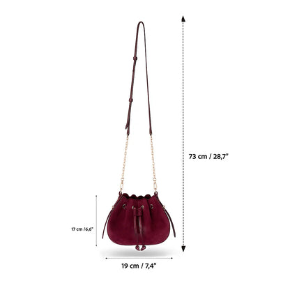 Valentina Suede Leather Shoulder Bag