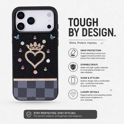 Vissel iPhone 17 Pro Heart Crystal Case