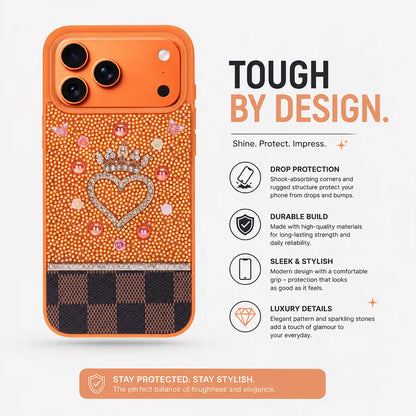 Vissel iPhone 17 Pro Max Heart Crystal Case