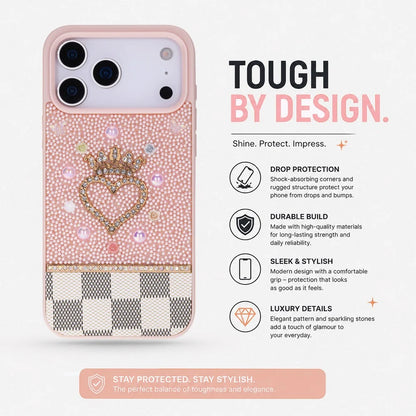 Vissel iPhone 17 Pro Max Heart Crystal Case