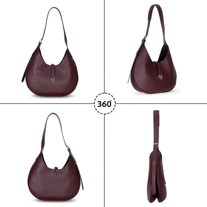 Rosa Crescent Leather Shoulder Bag
