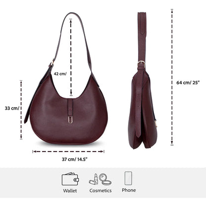 Rosa Crescent Leather Shoulder Bag