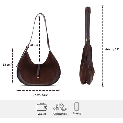 Rosa Crescent Leather Shoulder Bag