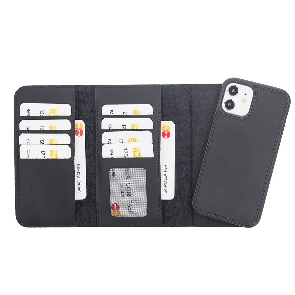 Santa iPhone 12 Mini Leather Detachable Wallet Case
