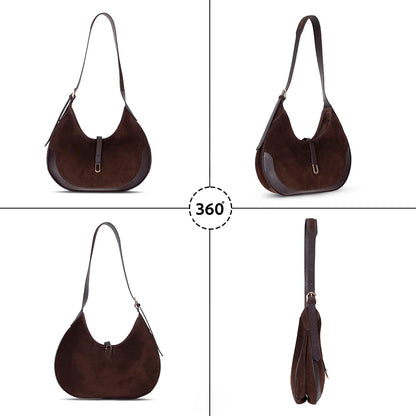 Rosa Crescent Leather Shoulder Bag
