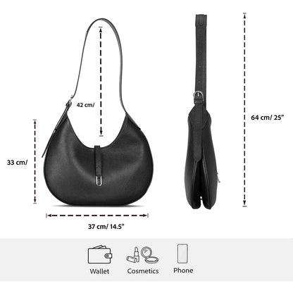 Rosa Crescent Leather Shoulder Bag