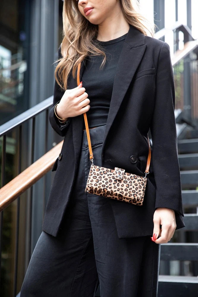 Nexora Strap Leather Crossbody Wallet