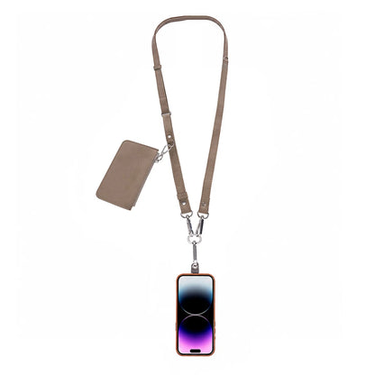 FlexGo PU Phone Strap & Detachable Wallet Set
