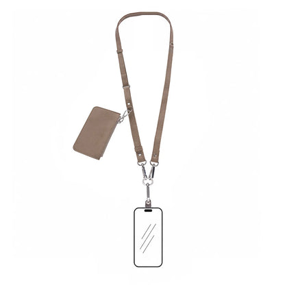FlexGo PU Phone Strap & Detachable Wallet Set