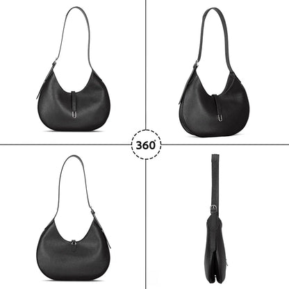 Rosa Crescent Leather Shoulder Bag