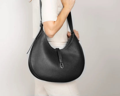 Rosa Crescent Leather Shoulder Bag