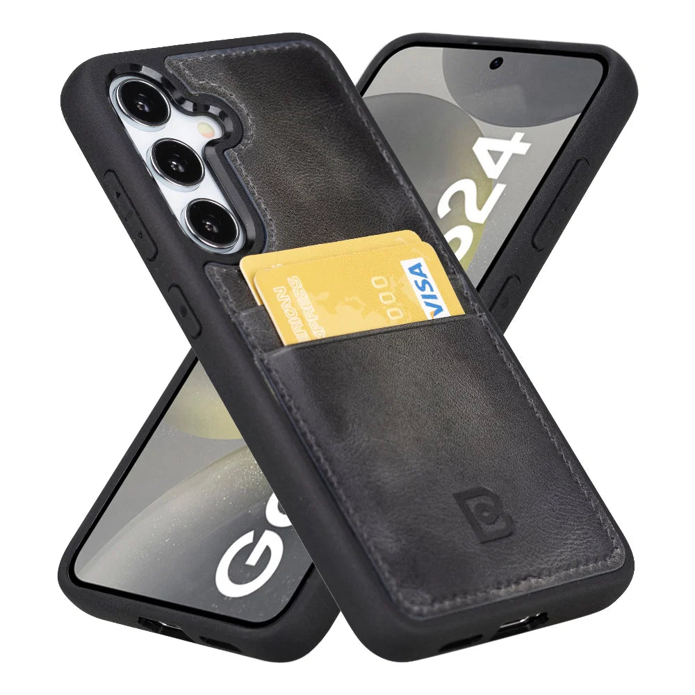 Flex Cover Leather Samsung Galaxy S24 Case with Card Holder