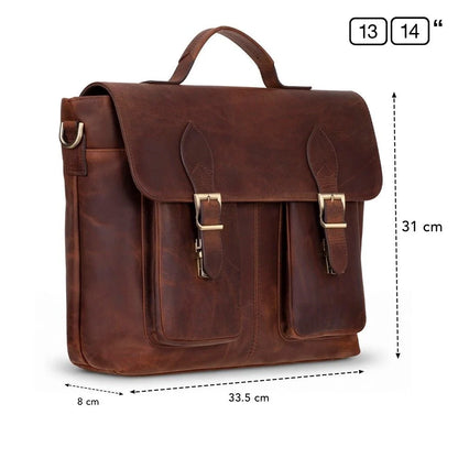 Olympus Leather Laptop Briefcase – 13 to 17 Inch