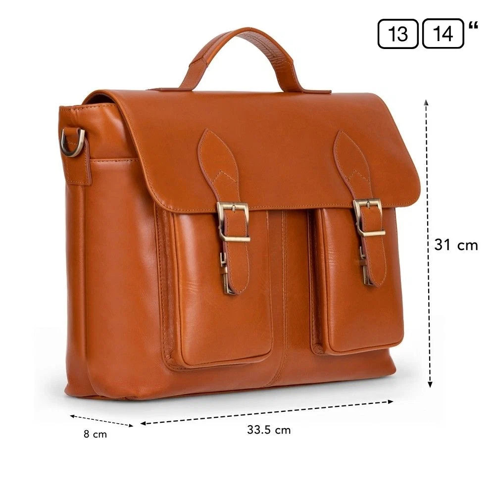 Olympus Leather Business Briefcase / Laptop Case