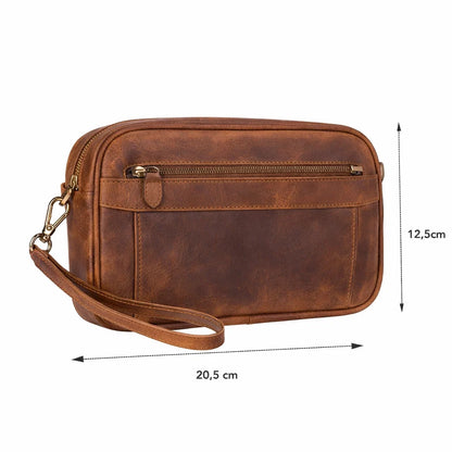 Forge Leather Locking Wristlet Clutch