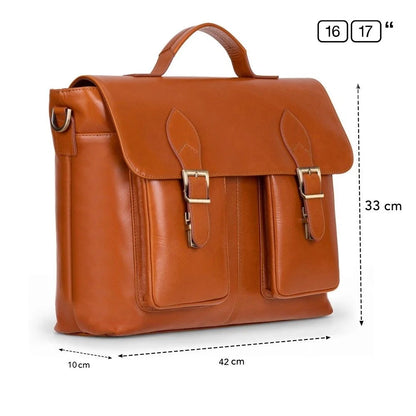 Olympus Leather Laptop Briefcase – 13 to 17 Inch