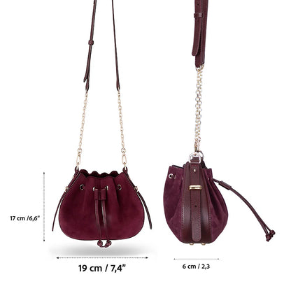 Valentina Suede Leather Shoulder Bag