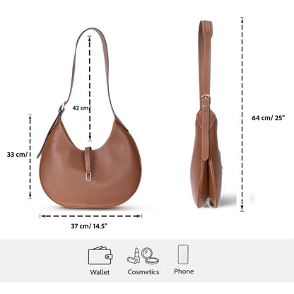 Rosa Crescent Leather Shoulder Bag