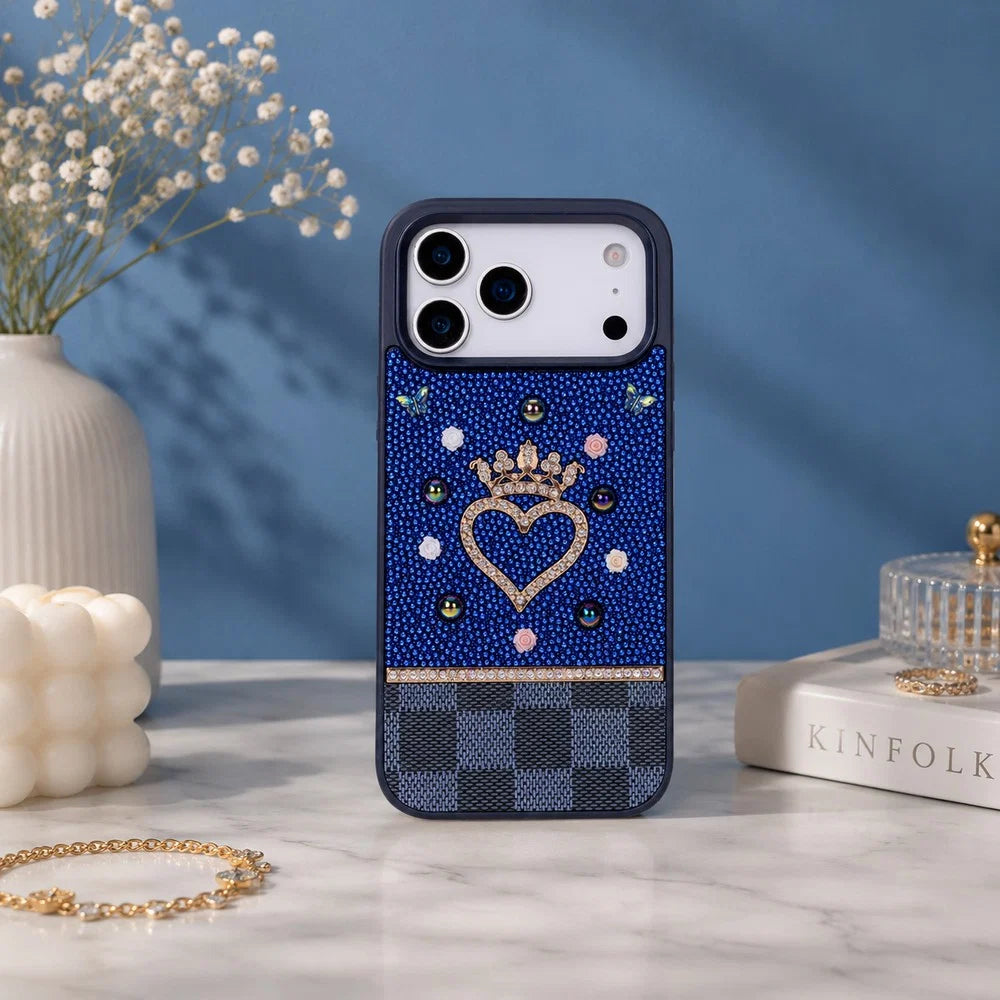 Vissel Heart Crystal Luxury Case for iPhone 17 Pro