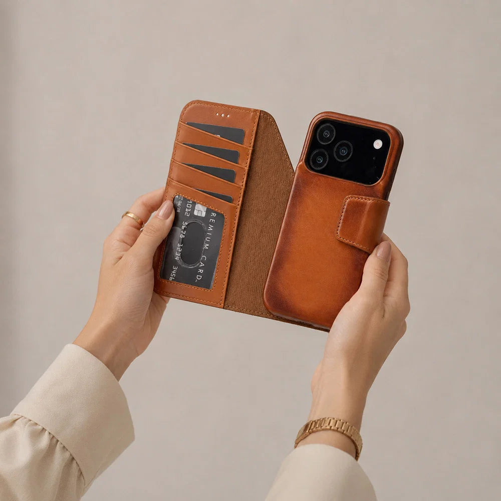 Elite Magic iPhone 17 Pro Max Leather Detachable Wallet Case