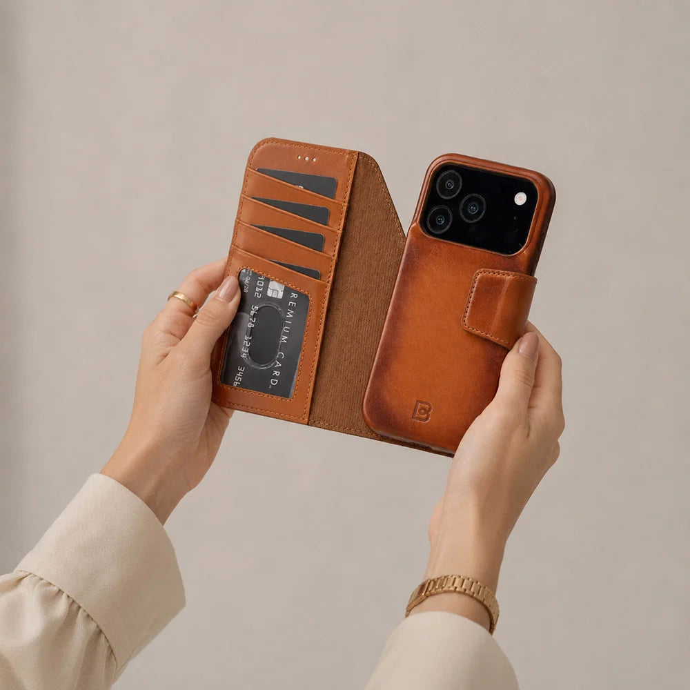 Elite Magic iPhone 17 Pro Detachable Leather Wallet Case