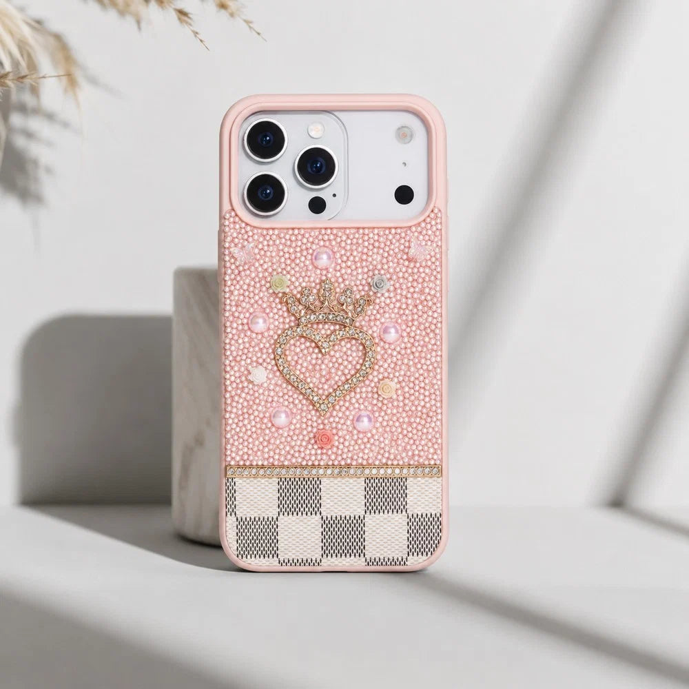 Vissel Heart Crystal Luxury Case for iPhone 17 Pro Max