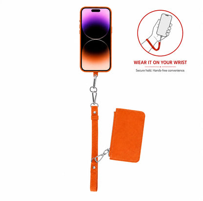 FlexGo PU Phone Strap & Detachable Wallet Set