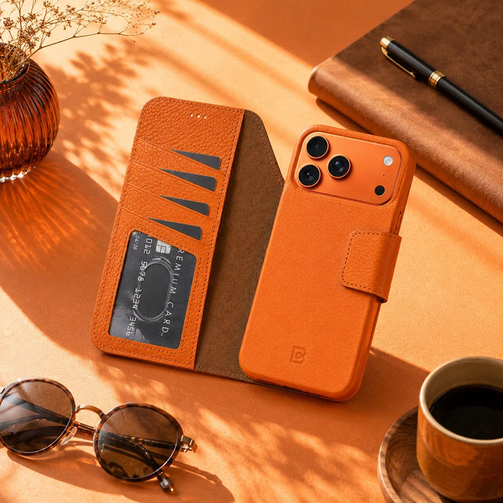 Elite Magic iPhone 17 Pro Detachable Leather Wallet Case