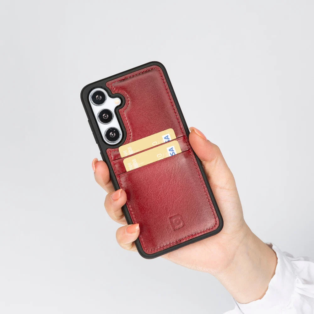 Flex Cover Leather Samsung Galaxy S24 Case with Card Holder