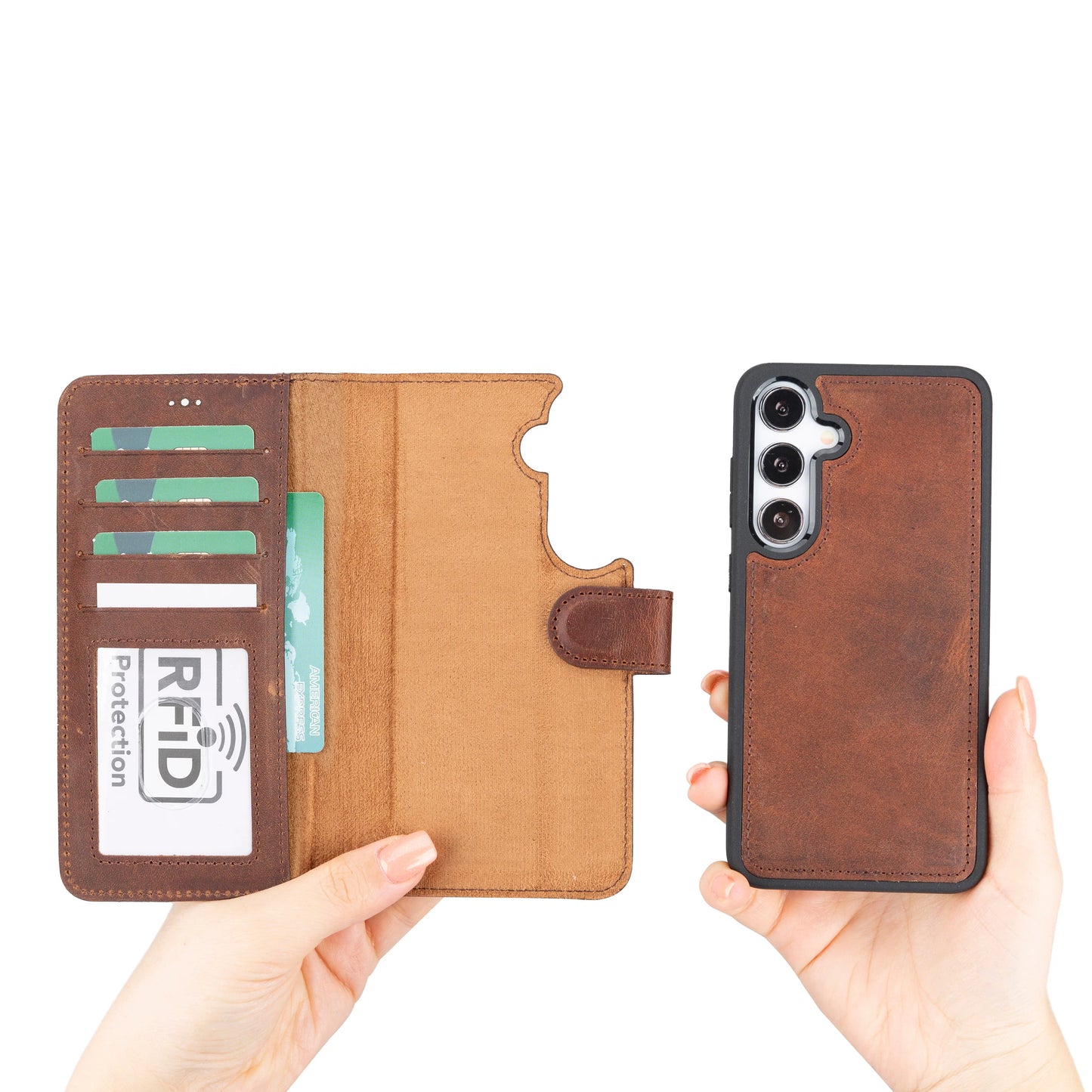 Magic Samsung Galaxy S24 Plus Leather Detachable Wallet Case