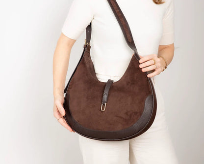 Rosa Crescent Leather Shoulder Bag