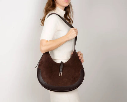 Rosa Crescent Leather Shoulder Bag
