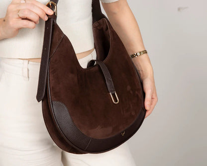Rosa Crescent Leather Shoulder Bag