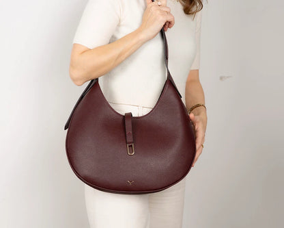 Rosa Crescent Leather Shoulder Bag