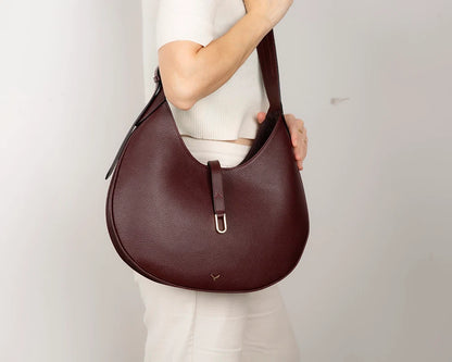 Rosa Crescent Leather Shoulder Bag