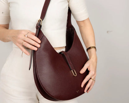 Rosa Crescent Leather Shoulder Bag