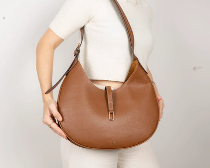Rosa Crescent Leather Shoulder Bag