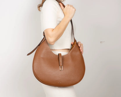 Rosa Crescent Leather Shoulder Bag