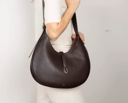Rosa Crescent Leather Shoulder Bag
