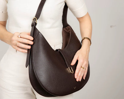 Rosa Crescent Leather Shoulder Bag