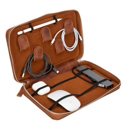 Leather Travel Cable Organizer – 5 Colors