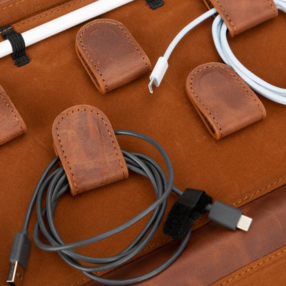 Leather Travel Cable Organizer – 5 Colors