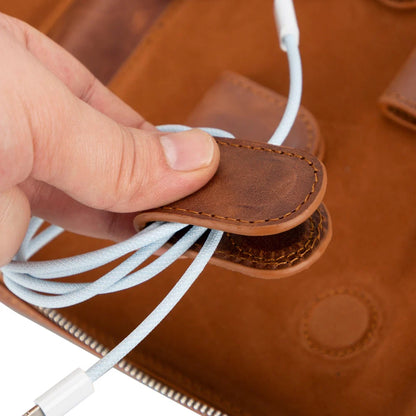 Leather Travel Cable Organizer – 5 Colors