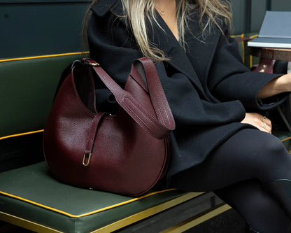 Rosa Crescent Leather Shoulder Bag