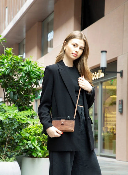 Nexora Leather Phone Crossbody Wallet