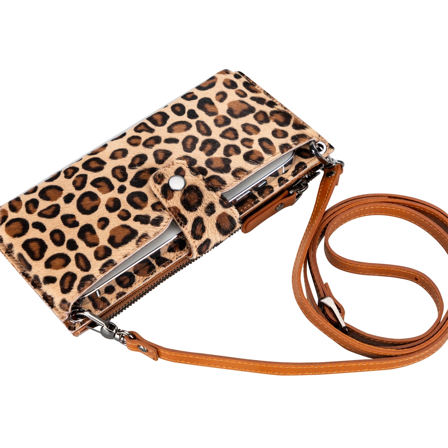 Nexora Strap Leather Crossbody Wallet