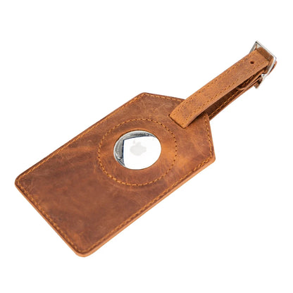 Fluento Leather Luggage Tag with AirTag Slot