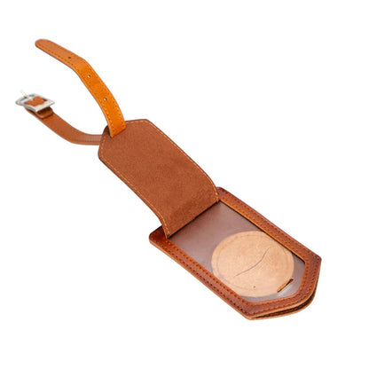 Fluento Leather Luggage Tag with AirTag Slot