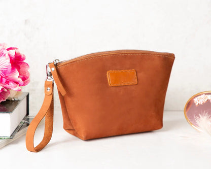 Luna Leather Makeup & Toiletry Bag