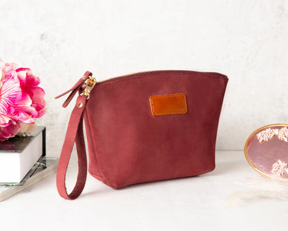 Luna Leather Makeup & Toiletry Bag